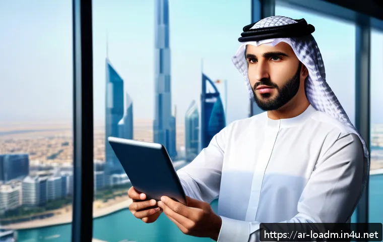 지방행정사 연봉 협상 시 준비해야 할 자료 - A professional Middle Eastern man in modern business attire, confidently presenting detailed financi...